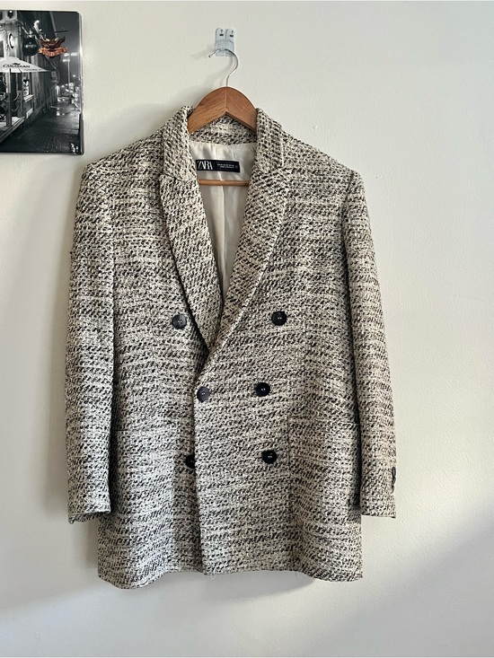 Zara Jackets & Blazers - Zara Cream and Black Tweed Jacket- XS ptp 20 inch